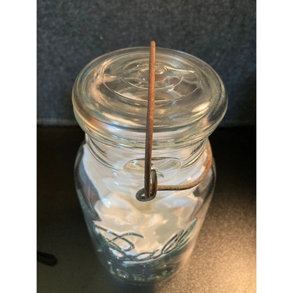 Ball Ideal‎ Glass Storage Canister Jar Lid Wire Bail Closure Farmhouse Decor